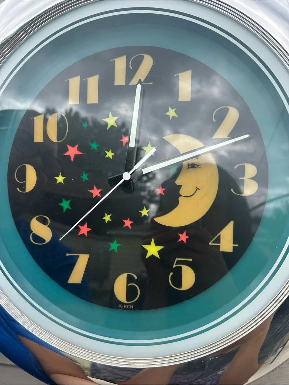 Vintage Kirch Celestial Moon Wall Clock Lights Up Works
